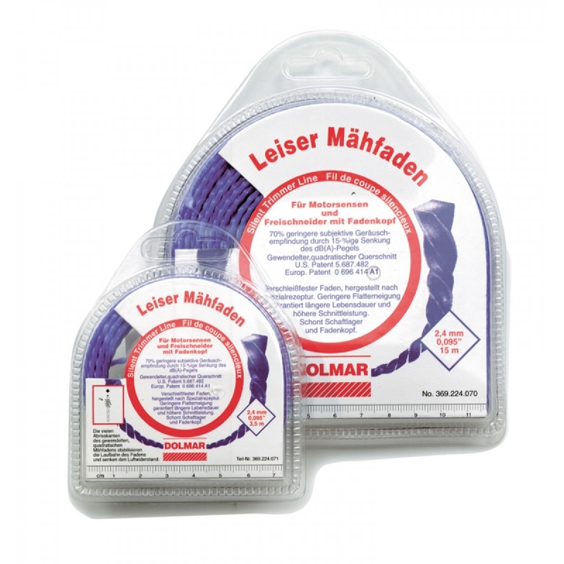 DOLMAR tiché nylonové žacie lanko 2,4mm 15m 369224070