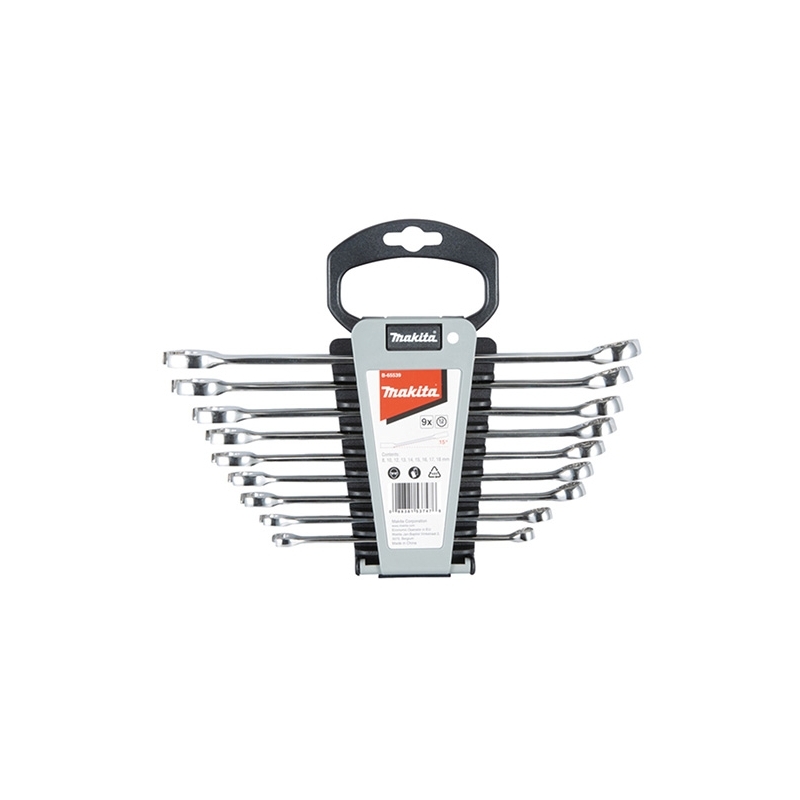 MAKITA Sada kombinovaných kľúčov vidlica / očko 9 ks B-65539
