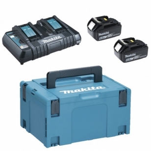 MAKITA Dvojnabíjačka DC18RD, 2x 18V / 6,0 Ah batéria BL1860B a systainer typ 3 198077-8
