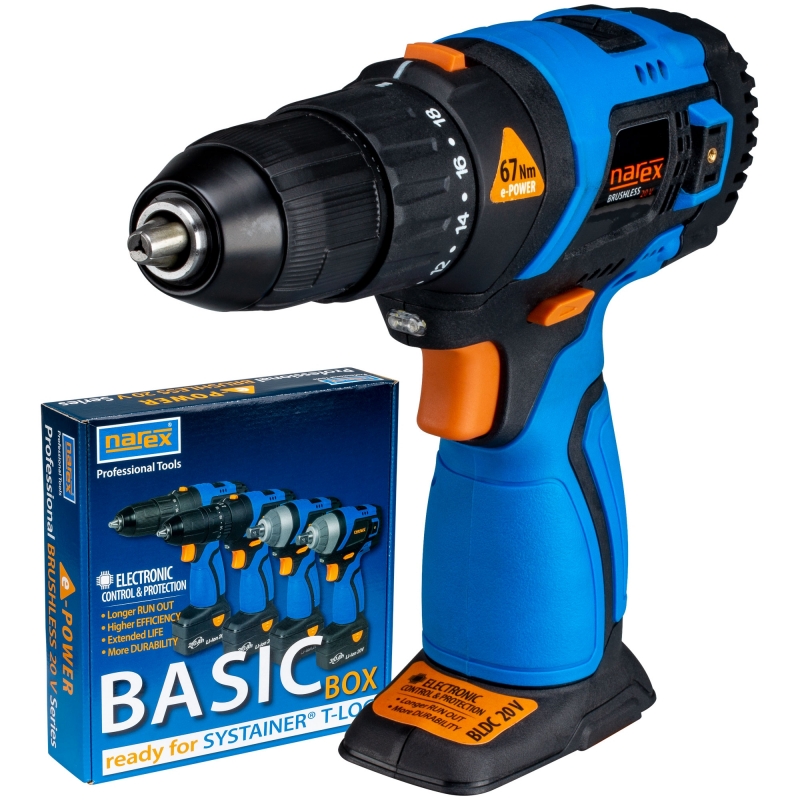 Narex ASv 200-2B - 20v BRUSHLESS e-POWER bezuhlíkový Vŕtací skrutkovač BASIC BOX