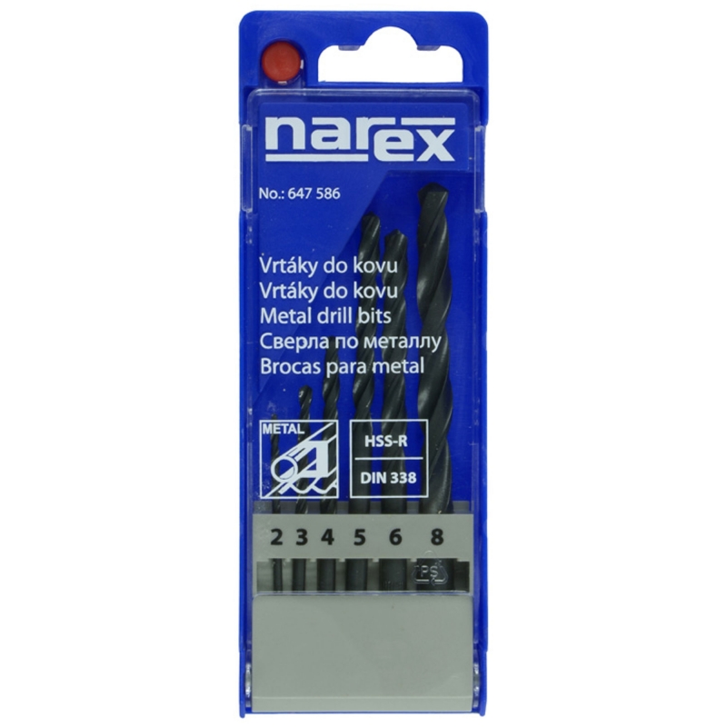 Narex 6-SET METAL HSS - Súprava Vrtákov do kovu HSS-R