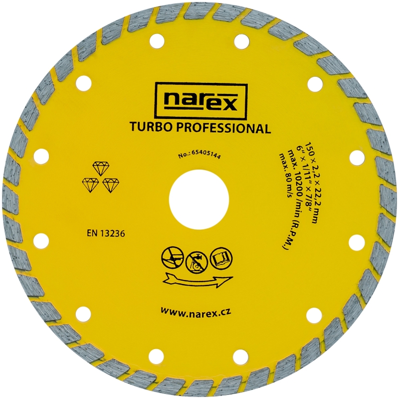 Narex DIA 150 TP - Diamantový rezací kotúč na stavebné materiály TURBO PROFESSIONAL