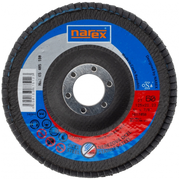 Narex SET LK  ø 125x22.2  27 ZA 60 - Lamelový kotúč 2 V 1 na brúsenie bežnej a ušľachtilej ocele