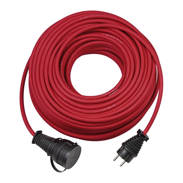 Brennenstuhl Kvalitný gumený predlžovací kábel IP44, 25 m, cervený H05RR-F 3G1,5