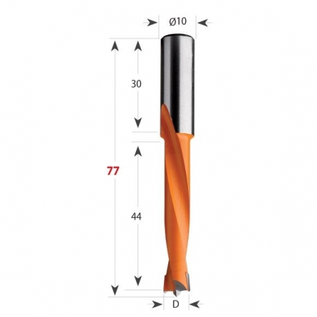CMT 362 Vrták kolíkovací nepriechodzí S10 L77 HW - D12x44 S-10x30 L77 P