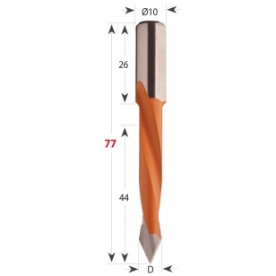 CMT 366 Vrták kolíkovací priechodzí S10 L77 HW - D10x44 S-10x26 L77 P
