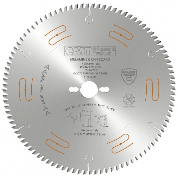 CMT CHROME Pílový kotúč na lamino, DTD a MDF - D350x3,5 d30 Z84 HM