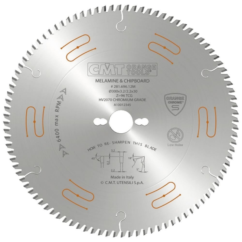 CMT CHROME Pílový kotúč na lamino, DTD a MDF - D350x3,5 d30 Z84 HM