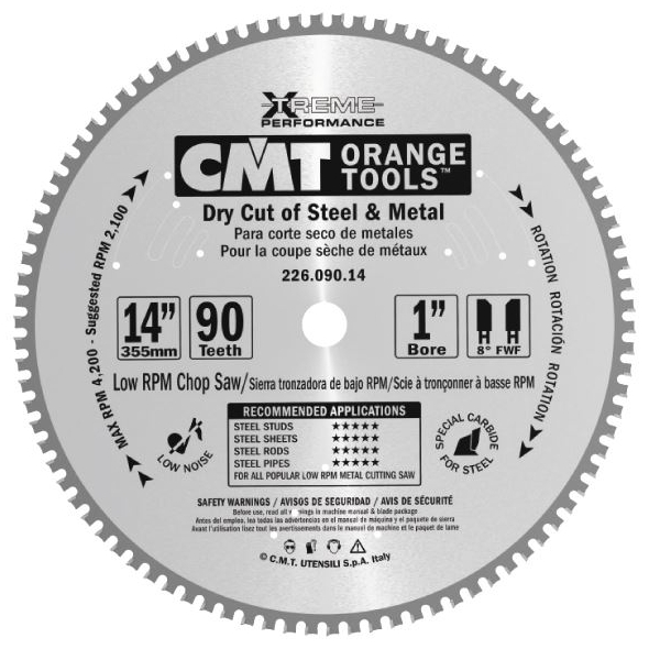 CMT Industrial Pílový kotúč na železo - D355x2,2 d30 Z90 HM
