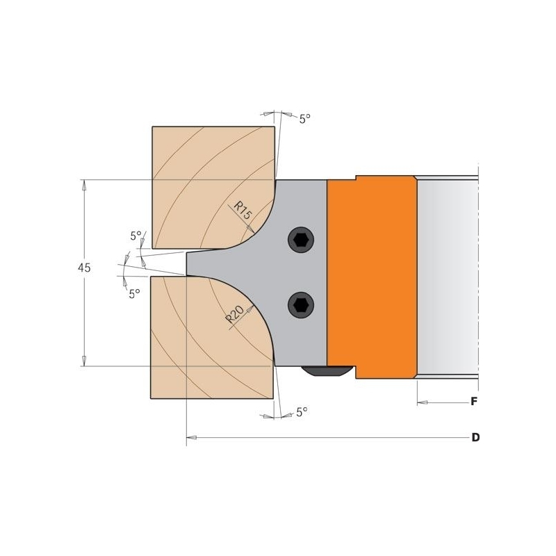 CMT Nôž pre C694004 - pár žiletiek R-15+20mm