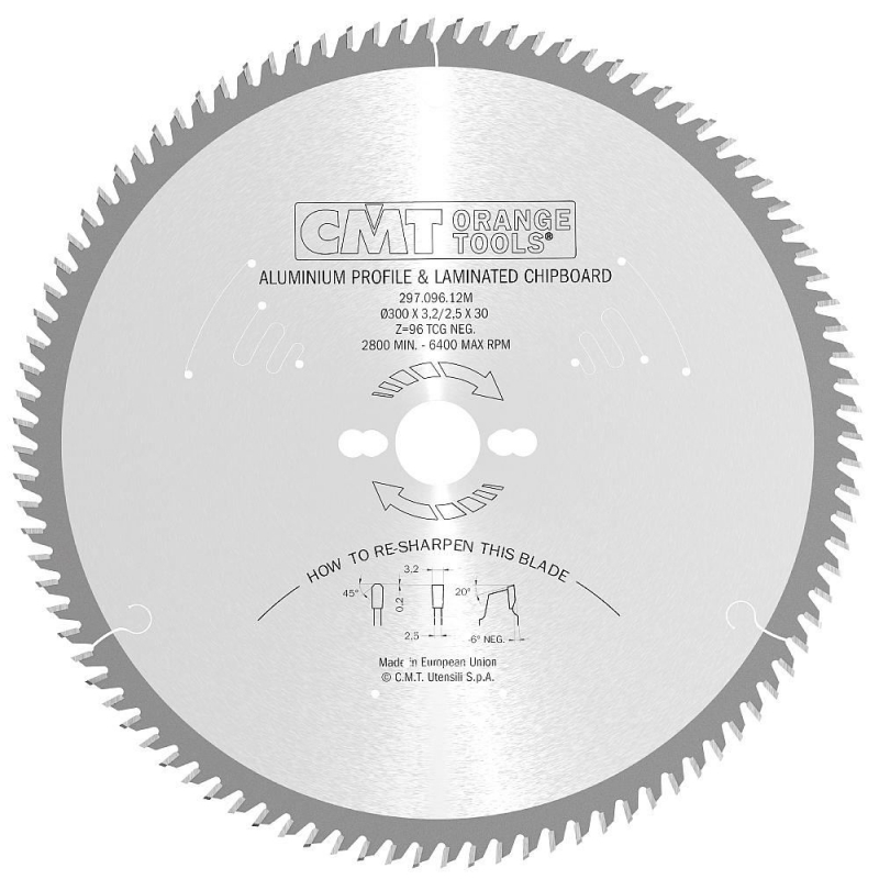 CMT Pílový kotúč na lamino, plast a neželezné kovy - D120x1,8 d20 Z36 HM