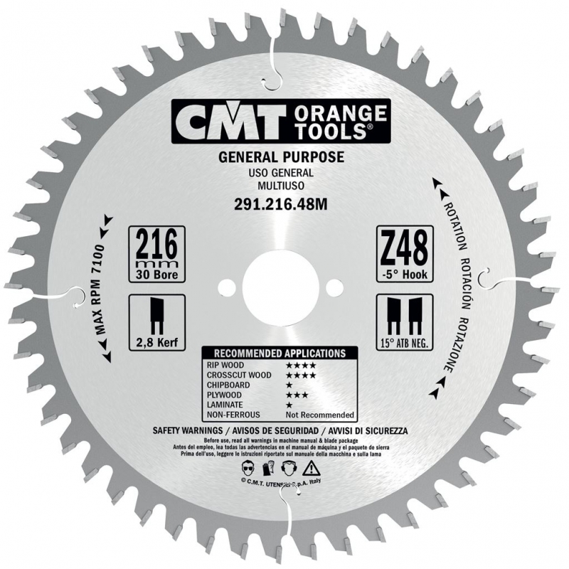 CMT Pílový kotúč pre elektronáradie univerzálny - D165x2,6 d20 Z24 HM