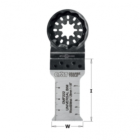 CMT Starlock Ponorný pílový list BIM s predĺženou životnosťou, na drevo a kov - 28 mm, set 50 ks