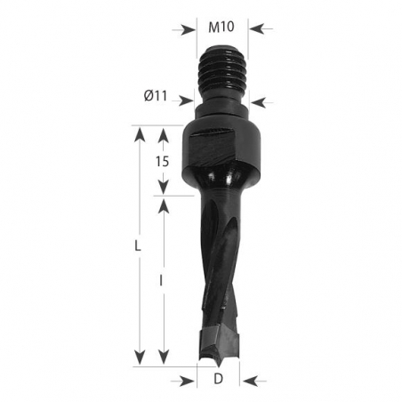 CMT Vrták kolíkovací so závitom S-M10, 11x4 HW - D5x40 LB55 P