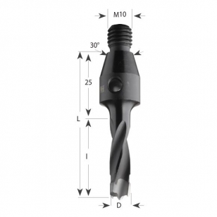 CMT Vrták kolíkovací so závitom S-M10, 30st. HW - D12x40 LB65 L