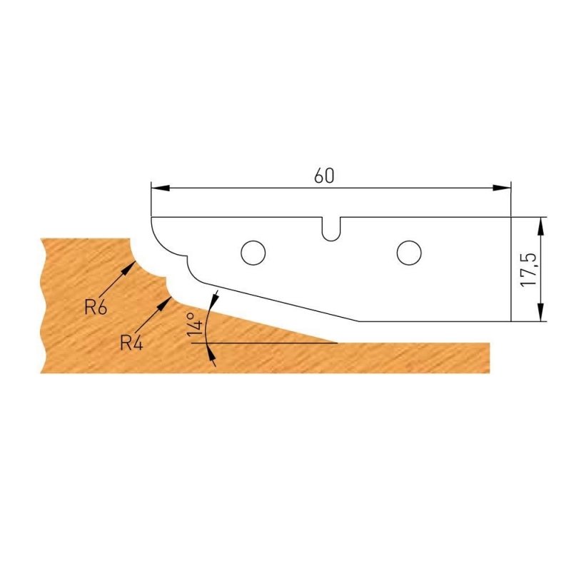 IGM Profilový nôž C 60x17,5x2mm pre F632-182