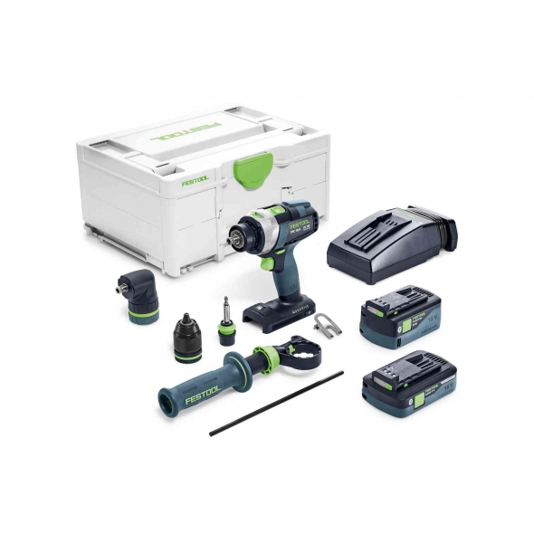 FESTOOL Akumulátorový skrutkovač s príklepom QUADRIVE TPC 18/4 5,2/4,0 I-Set