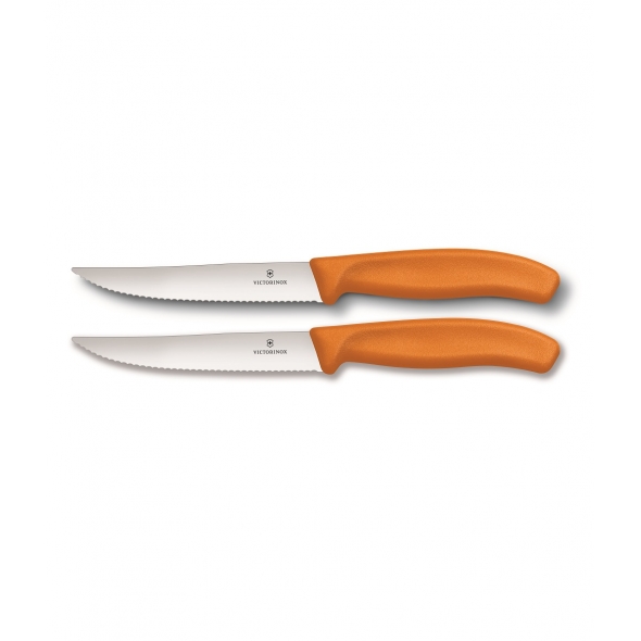Victorinox Nôž na pizzu blister SwissClassic zúbkový oranžový  12 cm 6.7936.12L9B 2ks