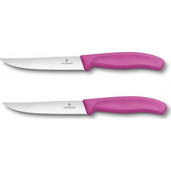 Victorinox Nôž na pizzu blister SwissClassic zúbkový ružový  12 cm 6.7936.12L5B 2ks