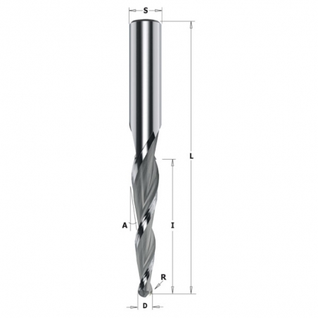 IGM F152 Rezbárska kužeľová špirálová fréza HWM - D2x80 R1 A3° L120 S=12 Z2