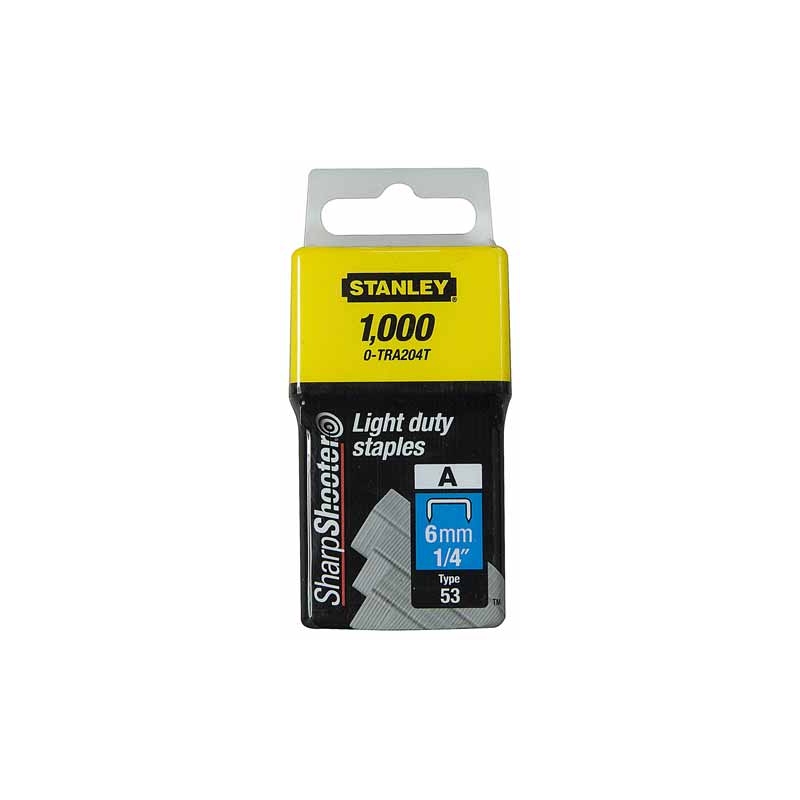 STANLEY Spony štandardné 6mm/1/4" 1000 ks typ A 5/53/530 1-TRA204T