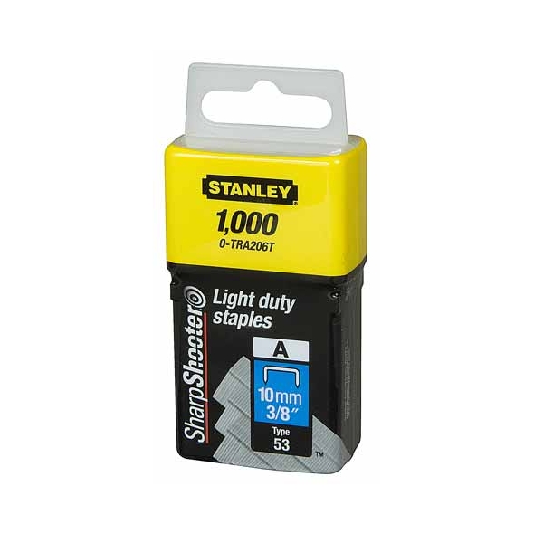 STANLEY Spony štandardné  10mm/3/8" 1000 ks typ A 5/53/530 1-TRA206T