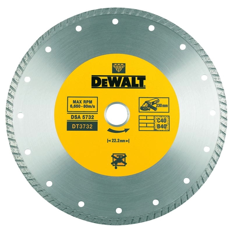 DEWALT KOTÚČ DELIACI DIAM. 230x22,2mm TURBO REZANIE MRAMOR DT3732