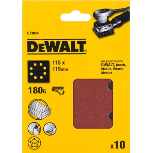 DEWALT PAPIER BRUSNY 115*115 P180 10KS DT3024
