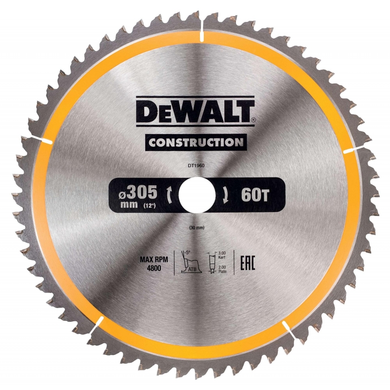 DEWALT Kotúč pílový 305 × 30 mm, 60 zubov, ATB -5° DT1960