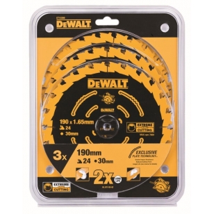 DEWALT Set troch kotúčov 190 x 30 mm DT10399