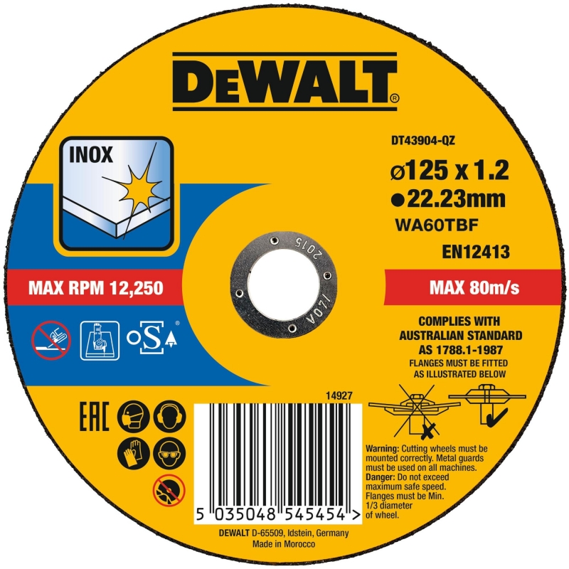 DEWALT Kotuč rezný na nerez 125x1,2 mm Typ1 DT43904