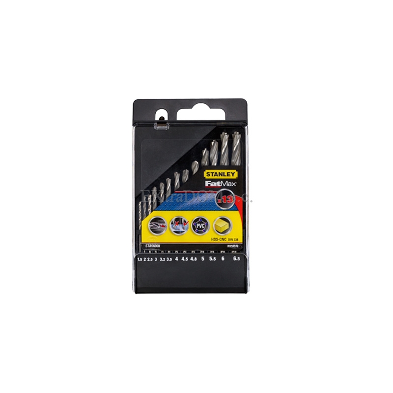 STANLEY FATMAX Vrták do kovu HSS, pr.1-10 (prírastok po 0,5mm) 13-diel. sada STA56025