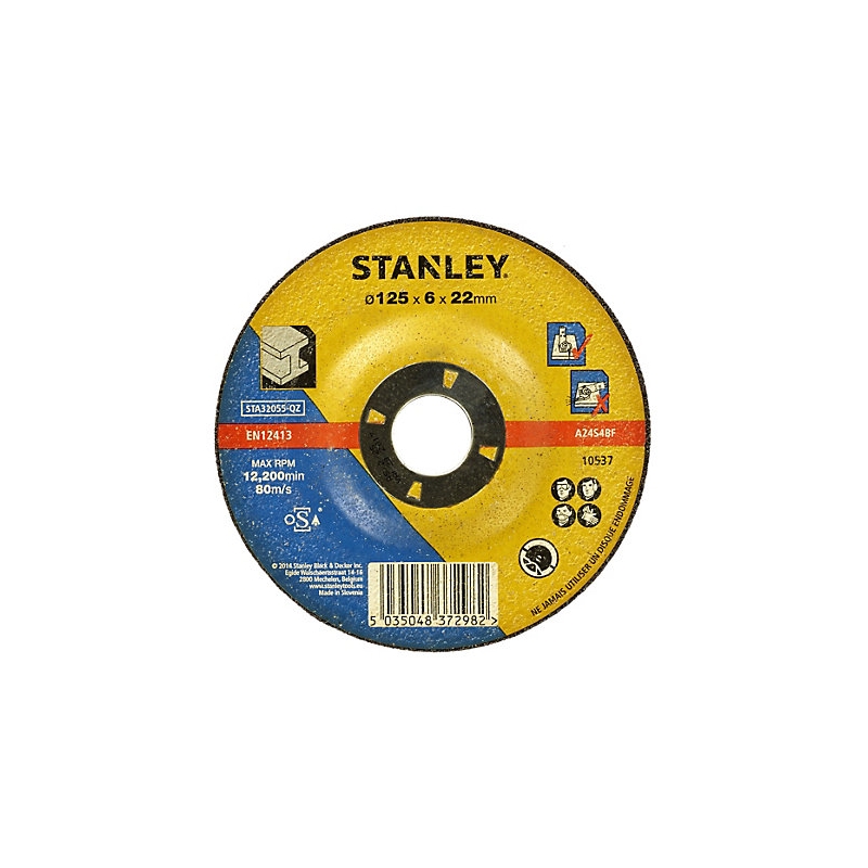 STANLEY FATMAX Kotúč brúsny na kov, pr.125×22mm, hr.6mm, vypuklý STA32055