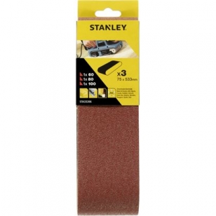 STANLEY FATMAX Pás brúsny, 533x75mm, 1xP60,1xP80,1xP100 STA33206