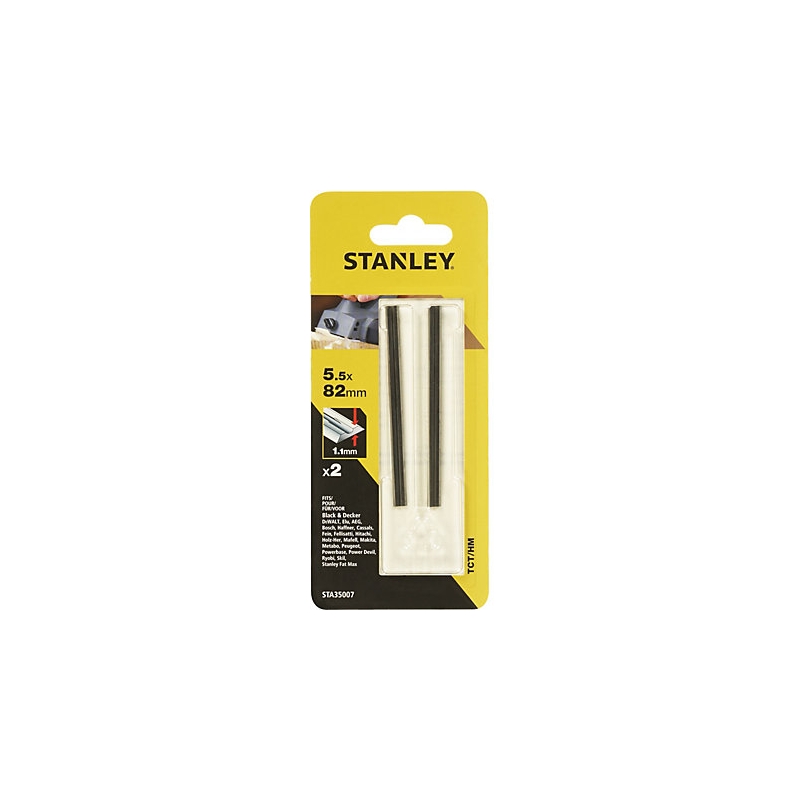 STANLEY FATMAX Nôž na elektric.hoblík, TCT/HM, 82x5,5mmx1,1mm, 2ks STA35007