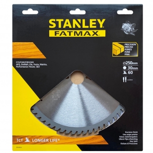 STANLEY FATMAX Kotúč pílový, priečne rezanie, TCT/HM, pr.250x30mm, 60 zubov STA15610