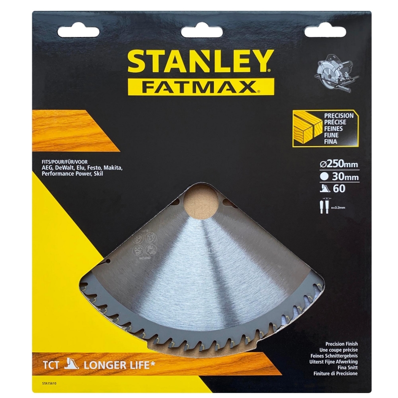 STANLEY FATMAX Kotúč pílový, priečne rezanie, TCT/HM, pr.250x30mm, 60 zubov STA15610