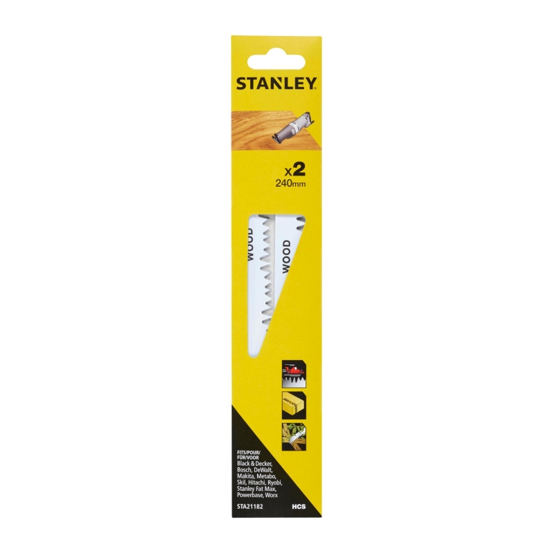STANLEY FATMAX List pílový na mečovú pílu, HCS, na konáre, dl.240mm, rozstup 5-6,5mm, 2ks STA21182