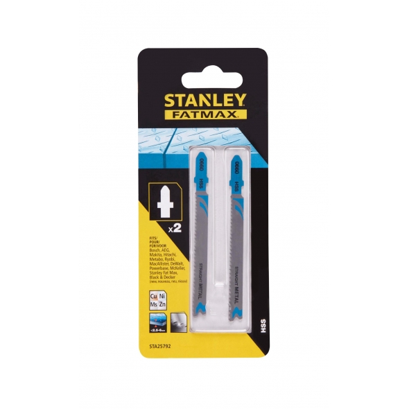 STANLEY FATMAX List pílový HSS, úchyt "T", na kovy, rozstup 1,9-2,3mm, dl.92-64mm, 2ks STA25792