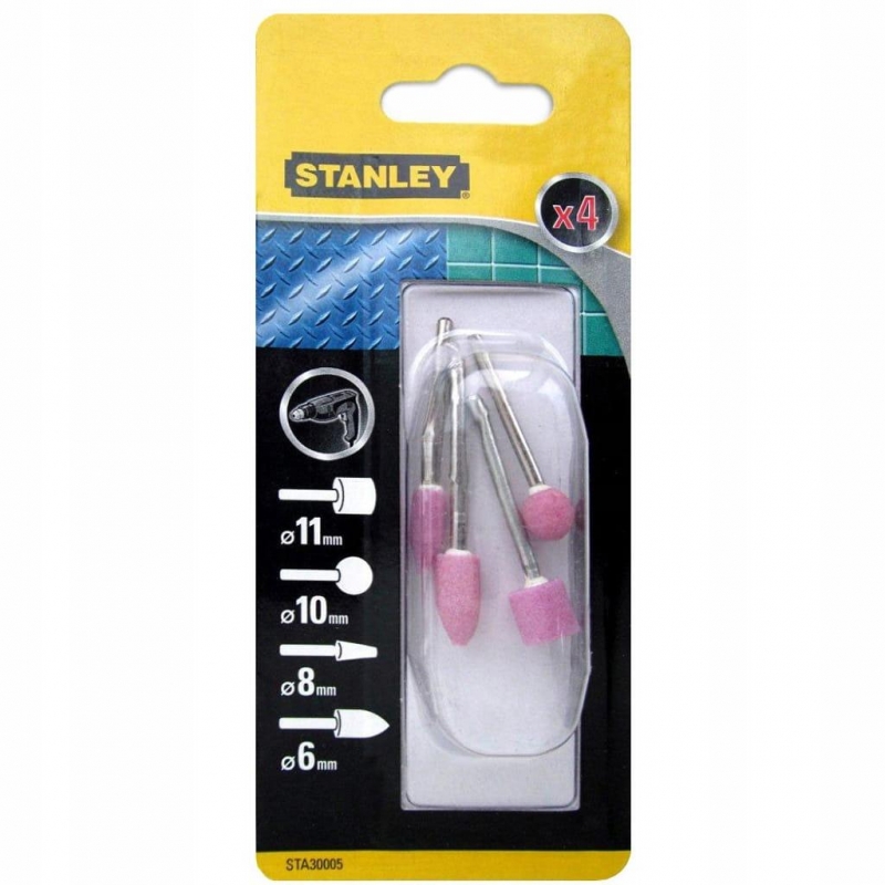 STANLEY FATMAX Teliesko brúsne do vŕtačky (valcové 11mm,guľov. 10mm,kónické 8mm, oválne 6mm, stopka 3mm) STA30005