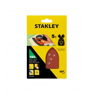 STANLEY FATMAX Papier brúsny dierovaný Mouse P120, suchý zips, 5ks, pre B+D STA31009