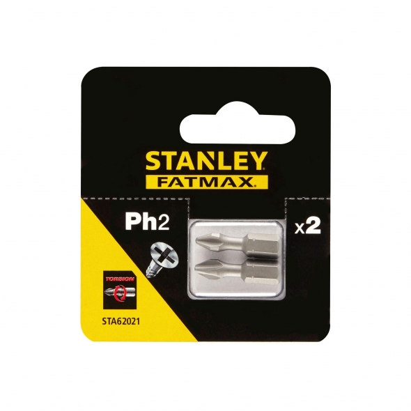 STANLEY FATMAX Bit skrutkovací torzný PH2 x 25mm, 2ks STA62021