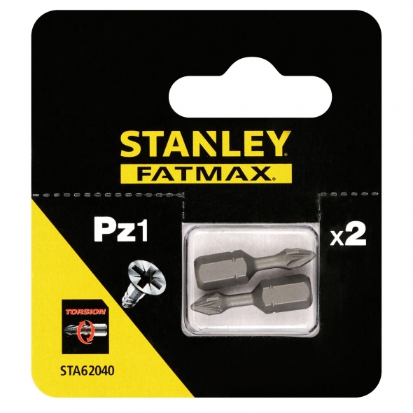 STANLEY FATMAX Bit skrutkovací torzný PZ1 x 25mm, 2ks STA62040