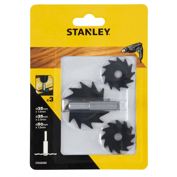 STANLEY FATMAX Fréza do dreva drážkovacia pr.35x2,5mm, pr.35x1,5mm, pr.50x1,5mm, bez vodiac. ložiska STA66080