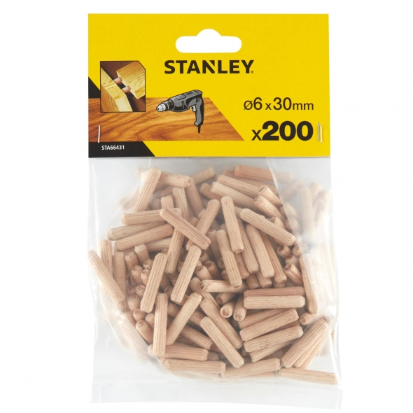 STANLEY FATMAX Kolík drevený spojov. vrubkovaný, pr.6mm, dl. 30mm, 200ks STA66431