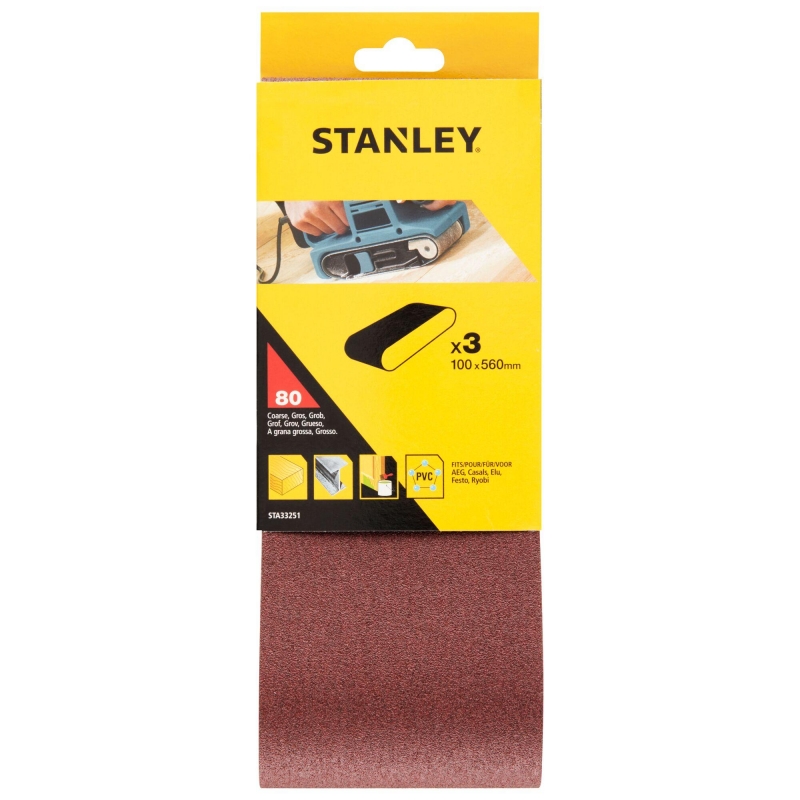 STANLEY FATMAX Pásy brúsne 100 x 560 mm P80, 3 ks STA33251