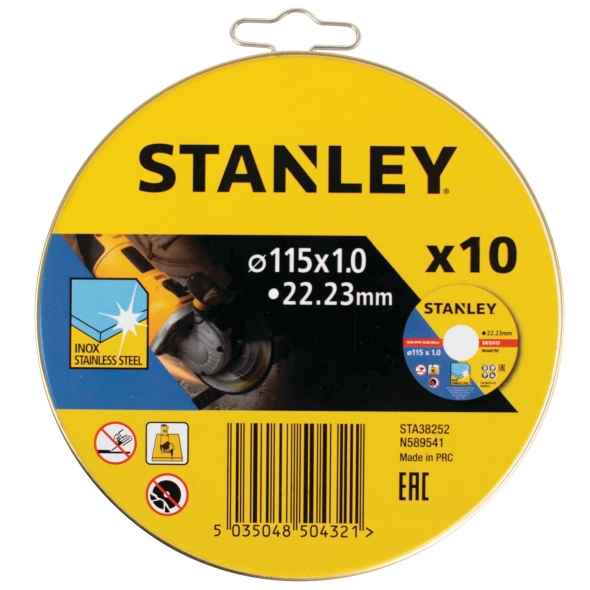 STANLEY FATMAX Sada rezných kotúčov 10dielna na nerez oceľ O 115 x 22,2 mm STA38252