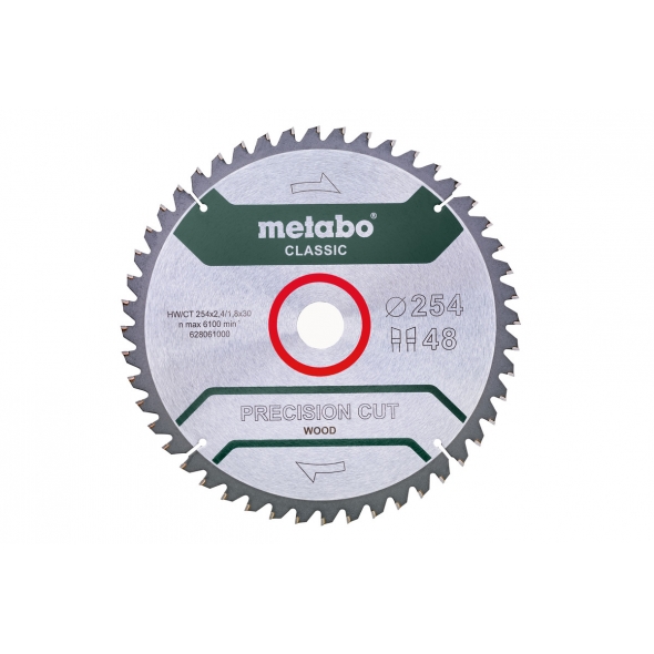 METABO PÍLOVÝ LIST „PRECISION CUT WOOD - CLASSIC“, 254X30 Z48 WZ 5°NEG. (628061000)