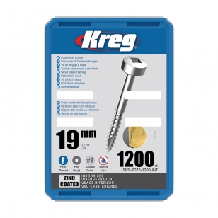 Kreg Zinc Pan-Head Skrutky pre skryté spoje - 19 mm, jemný závit, 1200 ks