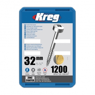 Kreg Zinc Pan-Head Skrutky pre skryté spoje - 32 mm, jemný závit, 1200 ks